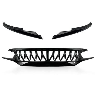 American Modified Front Shark Grille for 2016 to 2021 Honda Civic Models, Black