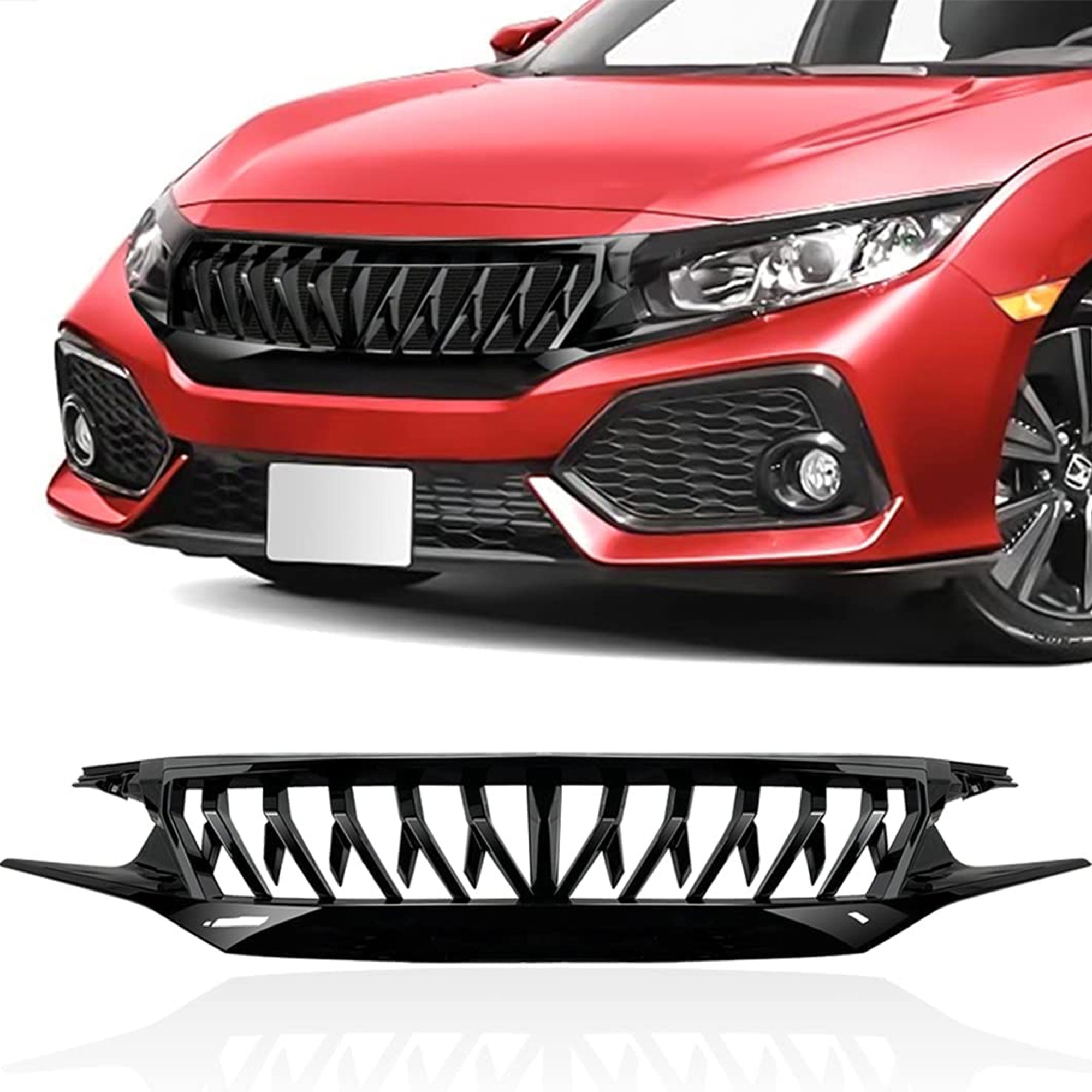 American Modified Front Shark Grille for 2016 to 2021 Honda Civic Models (Used) - VMInnovations