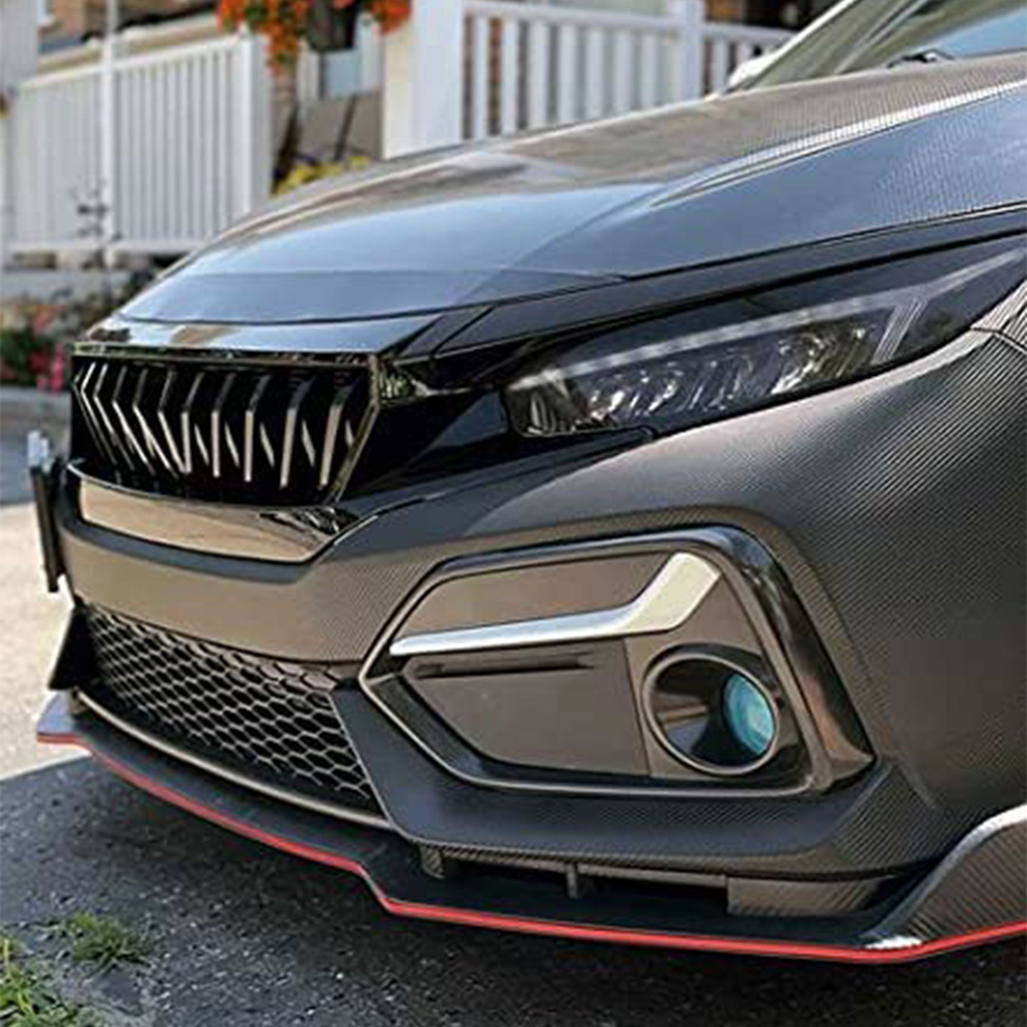American Modified Front Shark Grille for '16-'21 Honda Civic Models (Open Box) - VMInnovations