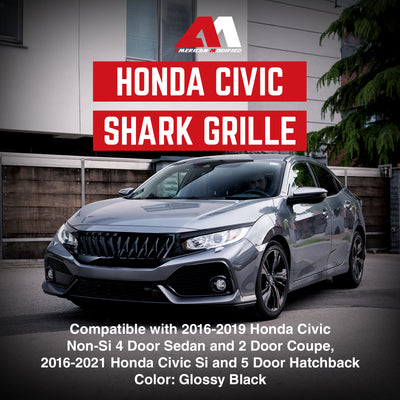 American Modified Front Shark Grille for 2016 to 2021 Honda Civic Models (Used) - VMInnovations