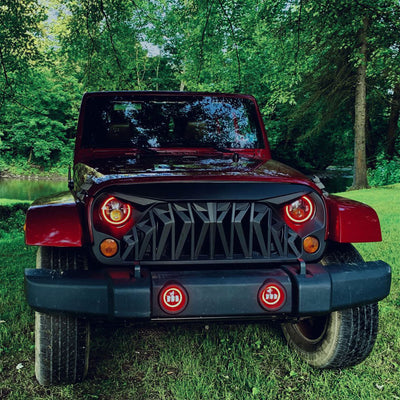 American Modified Front Shark Grille for 07-18 Jeep Models (Open Box) - VMInnovations