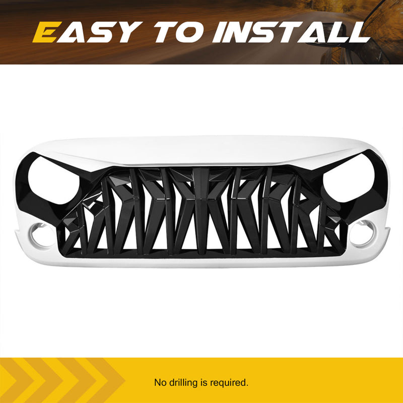 American Modified Front Grille for 2007-2018 Jeeps, White & Black (Open Box)