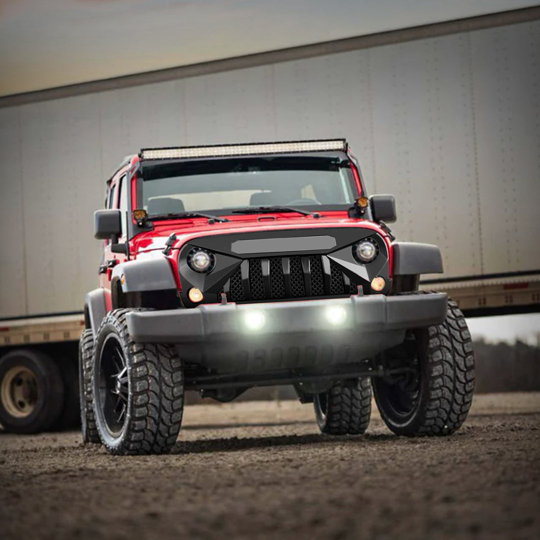American Modified Gladiator Grille Compatible with Jeep Models 2007 to 2018, Matte Black - VMInnovations