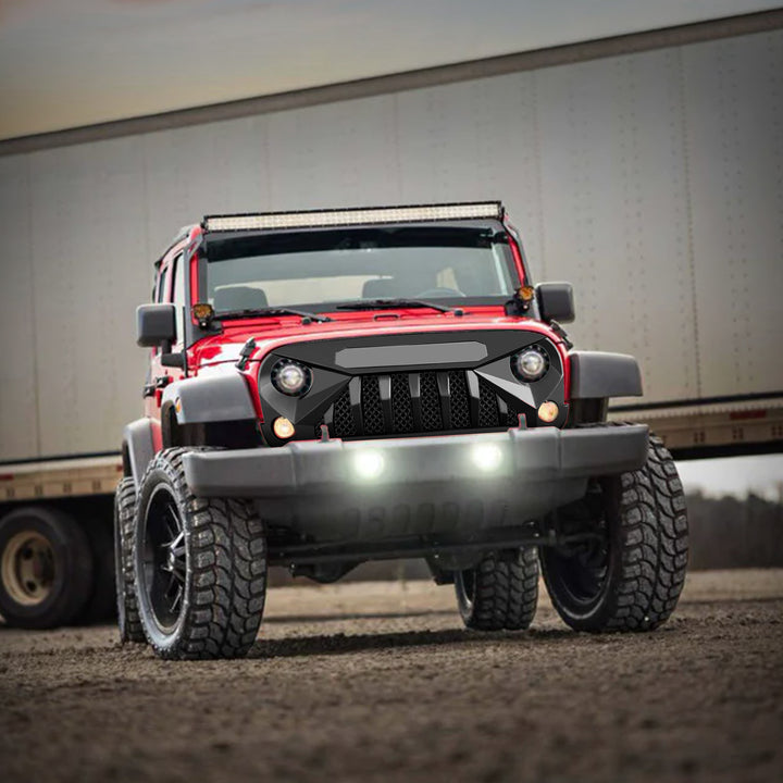 American Modified Gladiator Grille Compatible with Jeep Models 2007 to 2018, Matte Black - VMInnovations