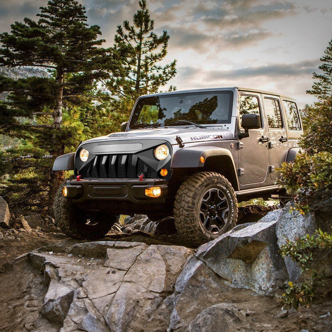 American Modified Gladiator Grille Compatible with Jeep Models 2007 to 2018, Matte Black - VMInnovations