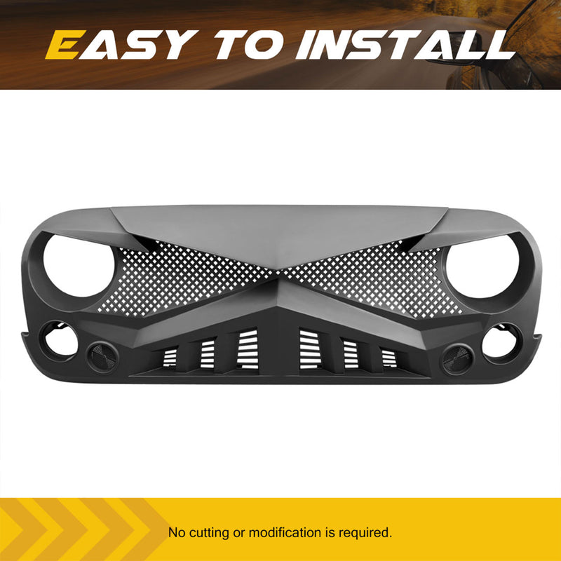 American Modified Hawke Grille for 2007 to 2018 Jeep Models, Matte (Open Box)