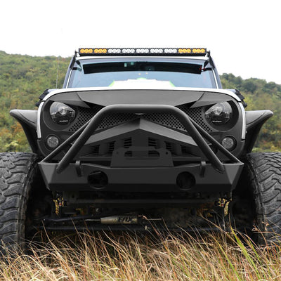 American Modified Front Hawke Grille for 2007 to 2018 Jeep Models, Matte Black