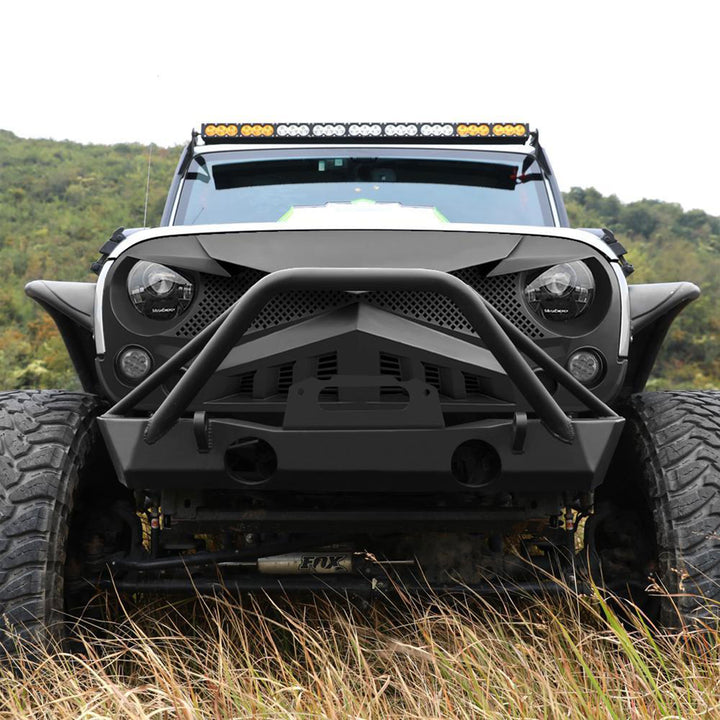 American Modified Front Hawke Grille for 07-18 Jeep Models, Matte Black (Used)