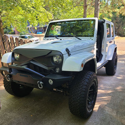 American Modified Hawke Grille for 2007 to 2018 Jeep Models, Matte (Open Box) - VMInnovations