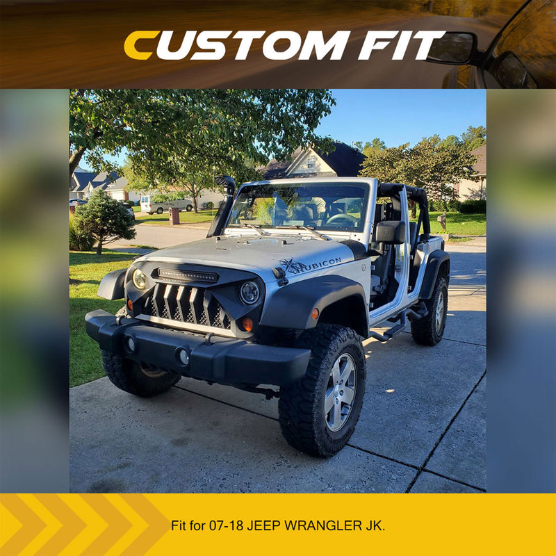 AMERICAN MODIFIED Front Grille w/Off Road Lights for 07-18 Jeep Wrangler JK