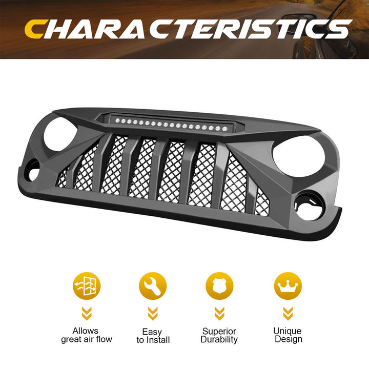 American Modified Gladiator Grille for Jeep Models w/ LED Lights (For Parts)