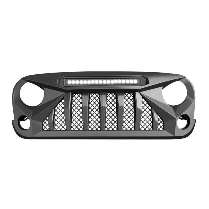 AMERICAN MODIFIED Front Grille w/Off Road Lights for 07-18 Jeep Wrangler JK