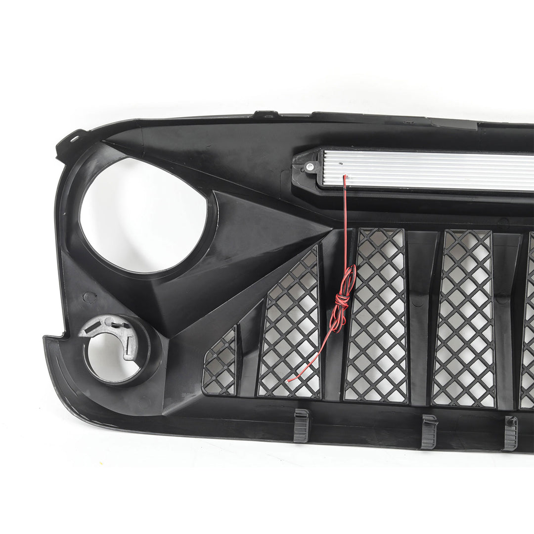 AMERICAN MODIFIED Front Grille w/Off Road Lights for 07-18 Jeep Wrangler JK