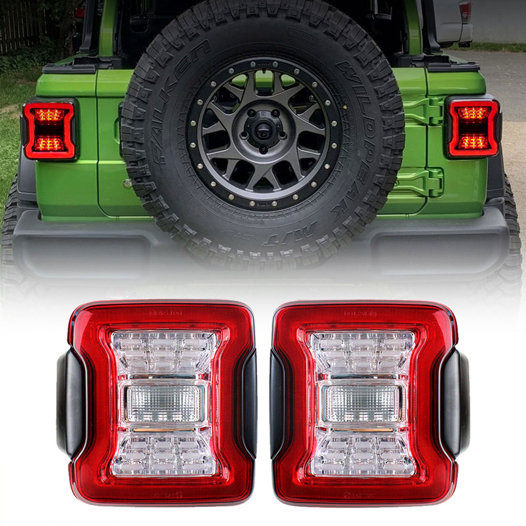 AMERICAN MODIFIED Tail Lights for 2018 to 2023 Jeep Wrangler JL Models, Pair - VMInnovations