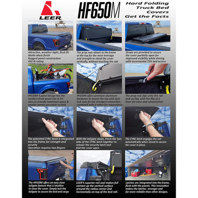 LEER Low Profile Hard Quad Folding Cover w/ 5.6" Bed for 2015 Ford F-150 (Used) - VMInnovations