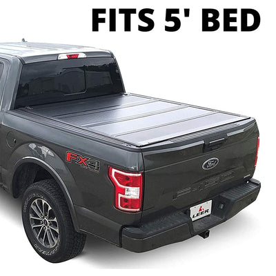 LEER HF650M Hard Quad Folding Tonneau Cover for 2019+ Ford Ranger w/ 5 Foot Bed