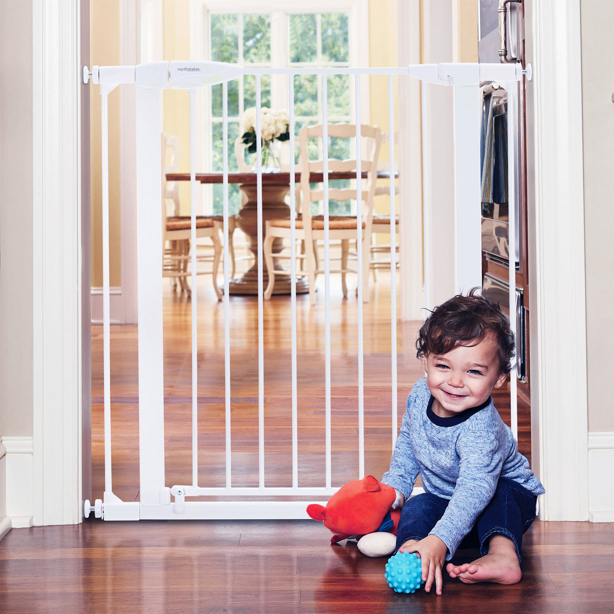 Toddleroo by North States 36 Inch Tall Bright Choice Baby Safety Pet Gate, White - VMInnovations