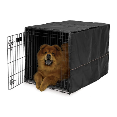 MidWest Homes For Pets 36 Inch Quiet Time Polyester Kennel Crate Cover, Black