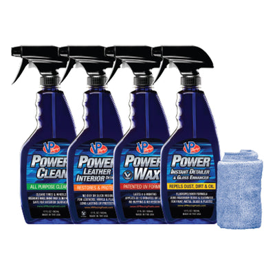 VP Racing Fuels VP Power 4 Pack Car Detailing Cleaning Kit with Microfiber Cloth