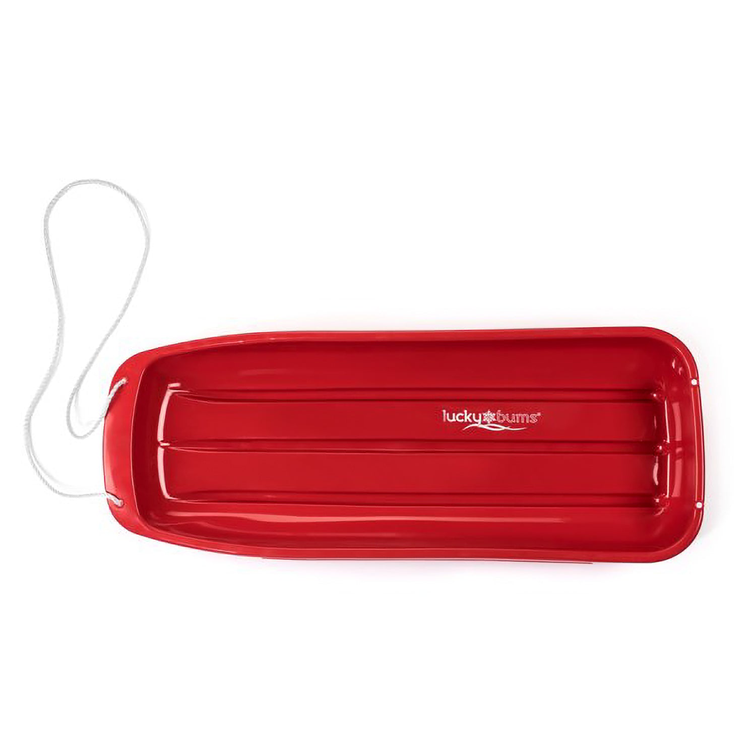 Lucky Bums Kids 48 Inch Plastic Snow Toboggan Sled with Pull Rope, Red (2 Pack) - VMInnovations