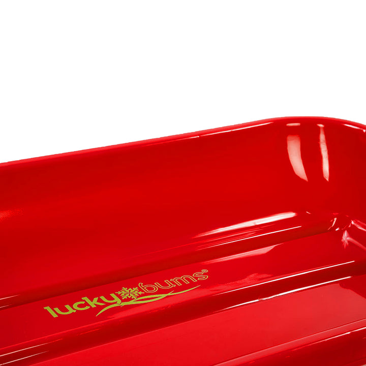 Lucky Bums Kids 48 Inch Plastic Snow Toboggan Sled with Pull Rope, Red (3 Pack) - VMInnovations