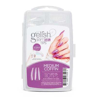 Gelish Midnight Caller Gel Polish Set, 6 Pack and 110 Count Medium Coffin Kit