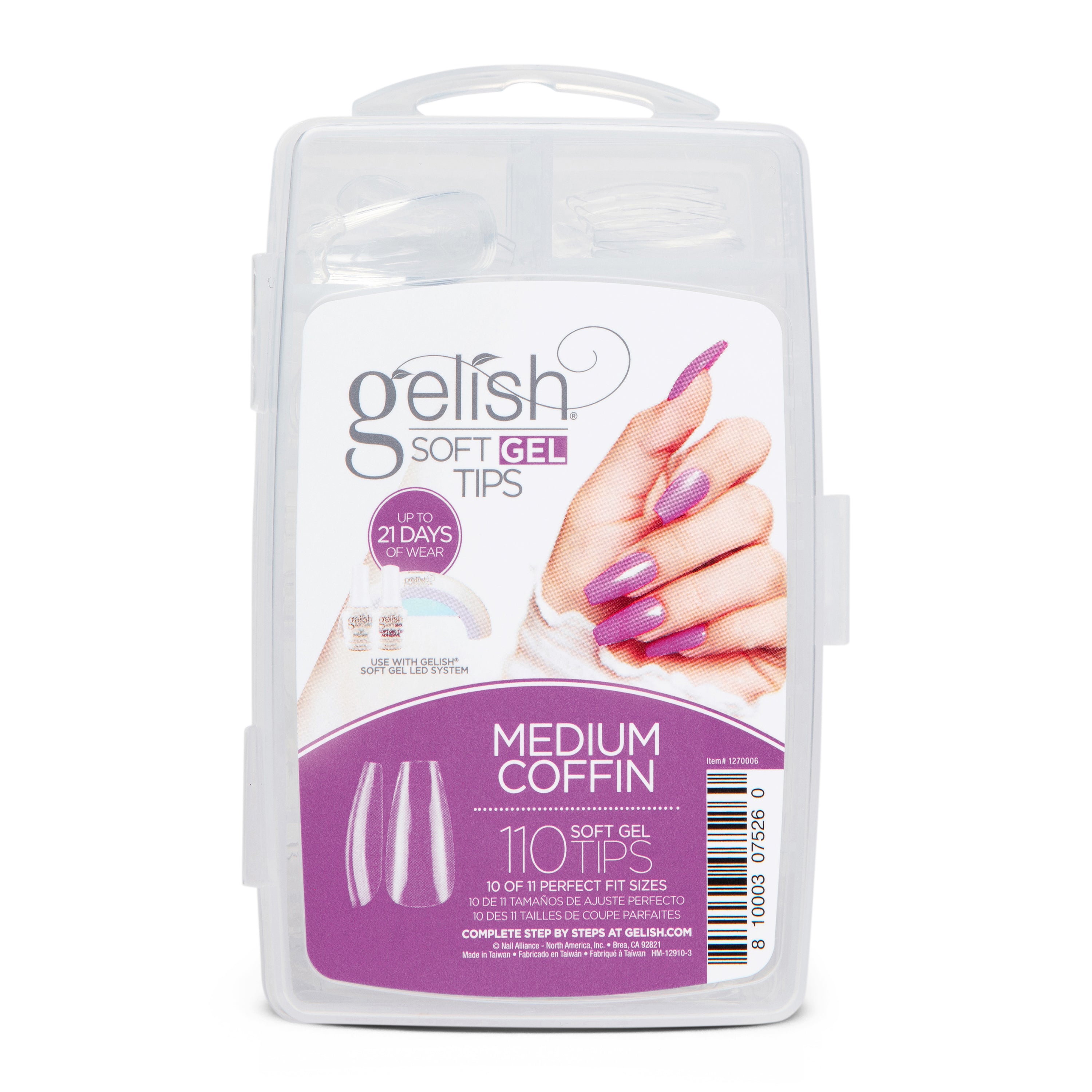 Gelish 330 Medium Coffin Stiletto Nail Kit with Polish Sealer and Full Bloom Set - VMInnovations