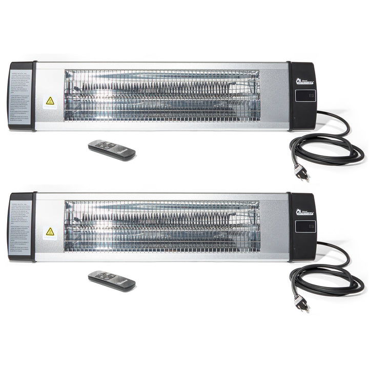 Dr. Infrared 1500W Infrared Indoor Outdoor Wall Ceiling Heater, Silver (2 Pack) - VMInnovations