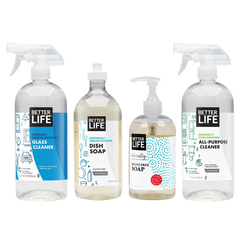 Better Life Cleaners All Purpose Cleaner,  Dish Soap, Glass Cleaner, Hand Soap