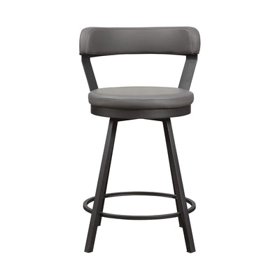 Homelegance Appert 25 Inch Swivel Kitchen Counter Height Chair, Gray (Set of 2)