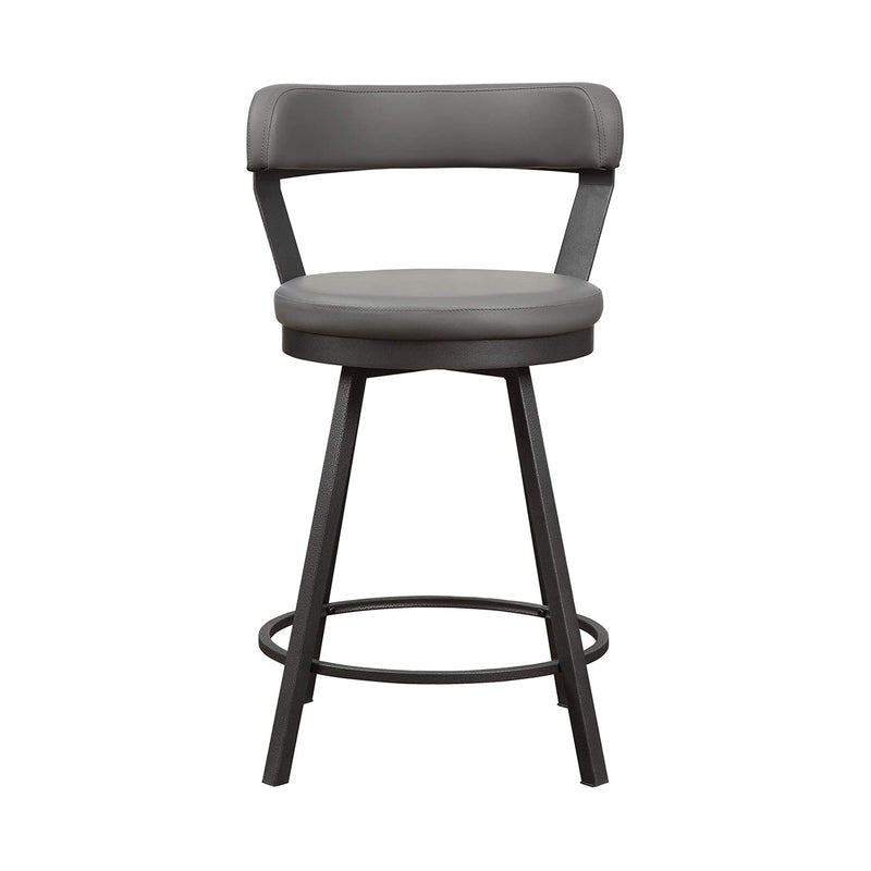 Homelegance Appert 25 Inch Swivel Kitchen Counter Height Chair, Gray (Set of 2)