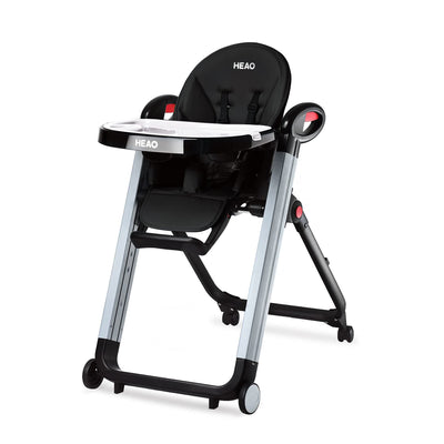 HEAO Adjustable Reclining Toddler Seat Foldable Baby High Chair with Tray, Black - VMInnovations