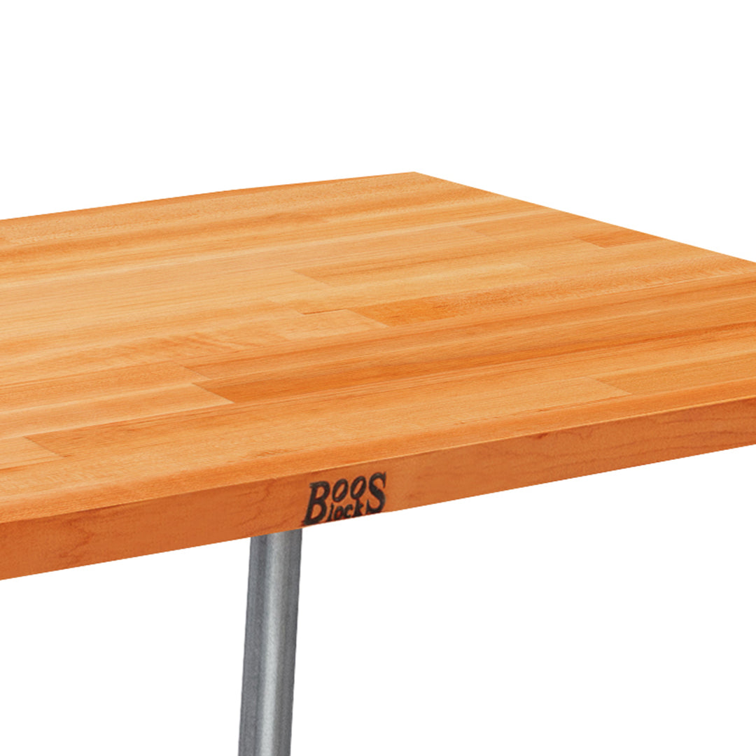 John Boos 36x24in Cherry Wood Top Kitchen Work Table w/Galvanized Base & Shelf