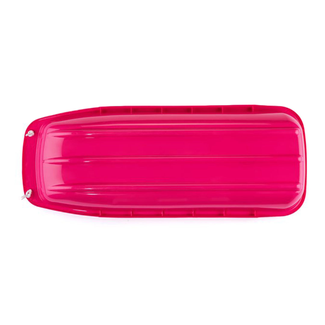 Lucky Bums Lightweight Plastic 48 Inch Sleds with Pull Ropes, 1 Red and 1 Pink