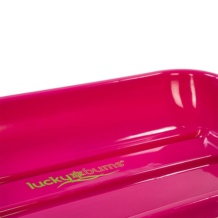 Lucky Bums Lightweight Plastic 48 Inch Sleds with Pull Ropes, 1 Red and 1 Pink