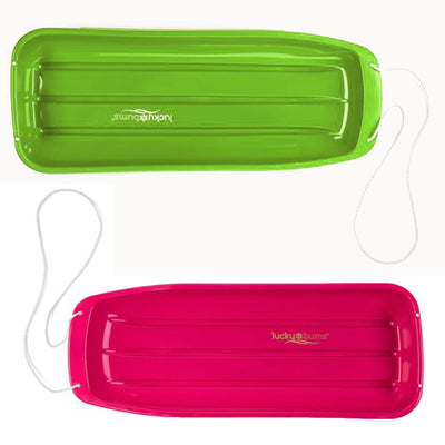 Lucky Bums 48 Inch 1 Person Plastic Sled, Pink and 48 Inch 2 Person Sled, Green - VMInnovations