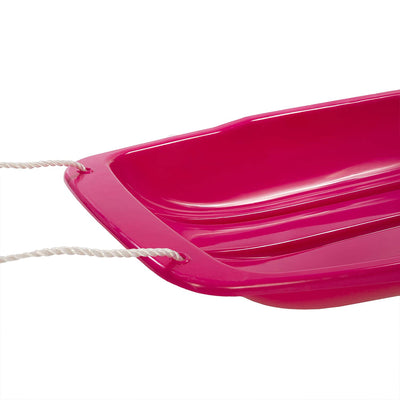 Lucky Bums 48 Inch 1 Person Plastic Sled, Pink and 48 Inch 2 Person Sled, Green - VMInnovations