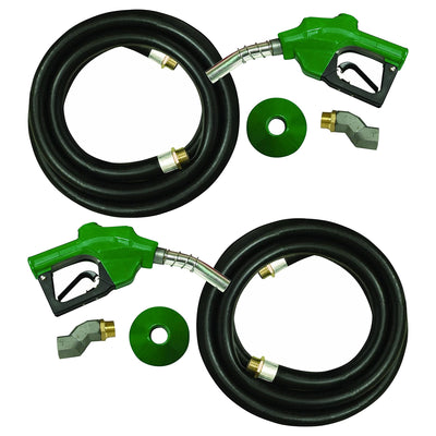Apache 1-Inch Hose Automatic Diesel Gas Fuel Nozzle Kit Electric Pumps (2 Pack)