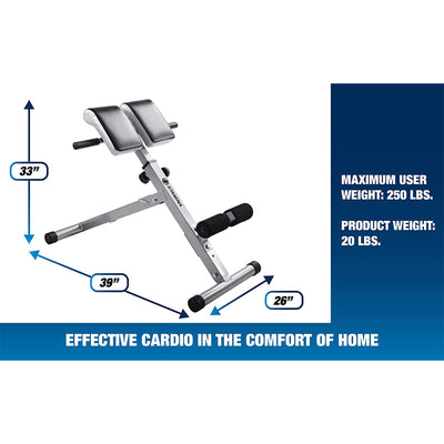 Stamina Products 2014 Adjustable Hyperextension Padded Fitness Exercise Bench - VMInnovations