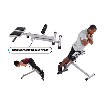 Stamina 2014 Adjustable Hyperextension Padded Fitness Exercise Bench (Used)