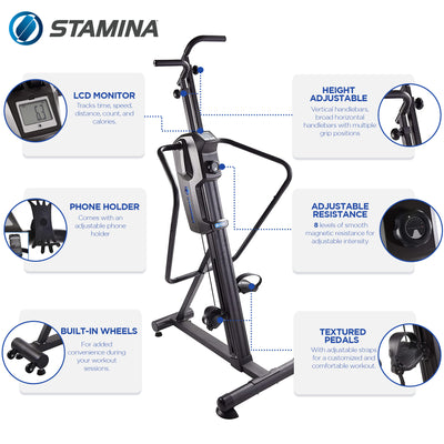 Stamina Products Cardio Climber Home Workout Fitness Exercise Machine (Open Box) - VMInnovations