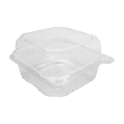 Karat 6 x 6" 1 Compartment Plastic Hinged Food Storage Containers, 500 Count