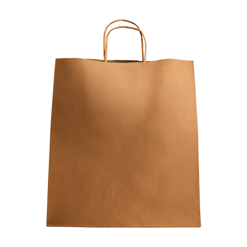 Karat Huntington Extra Large Brown Paper Shopping Bags with Handles, 200 Count