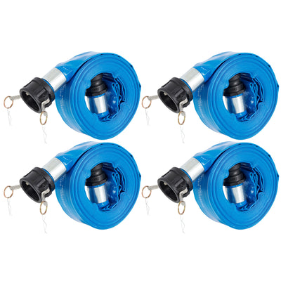 Apache 98138049 PVC Lay Flat Hoses 2 Inch Diameter 50 Ft, 70 psi, Blue (4 Pack)