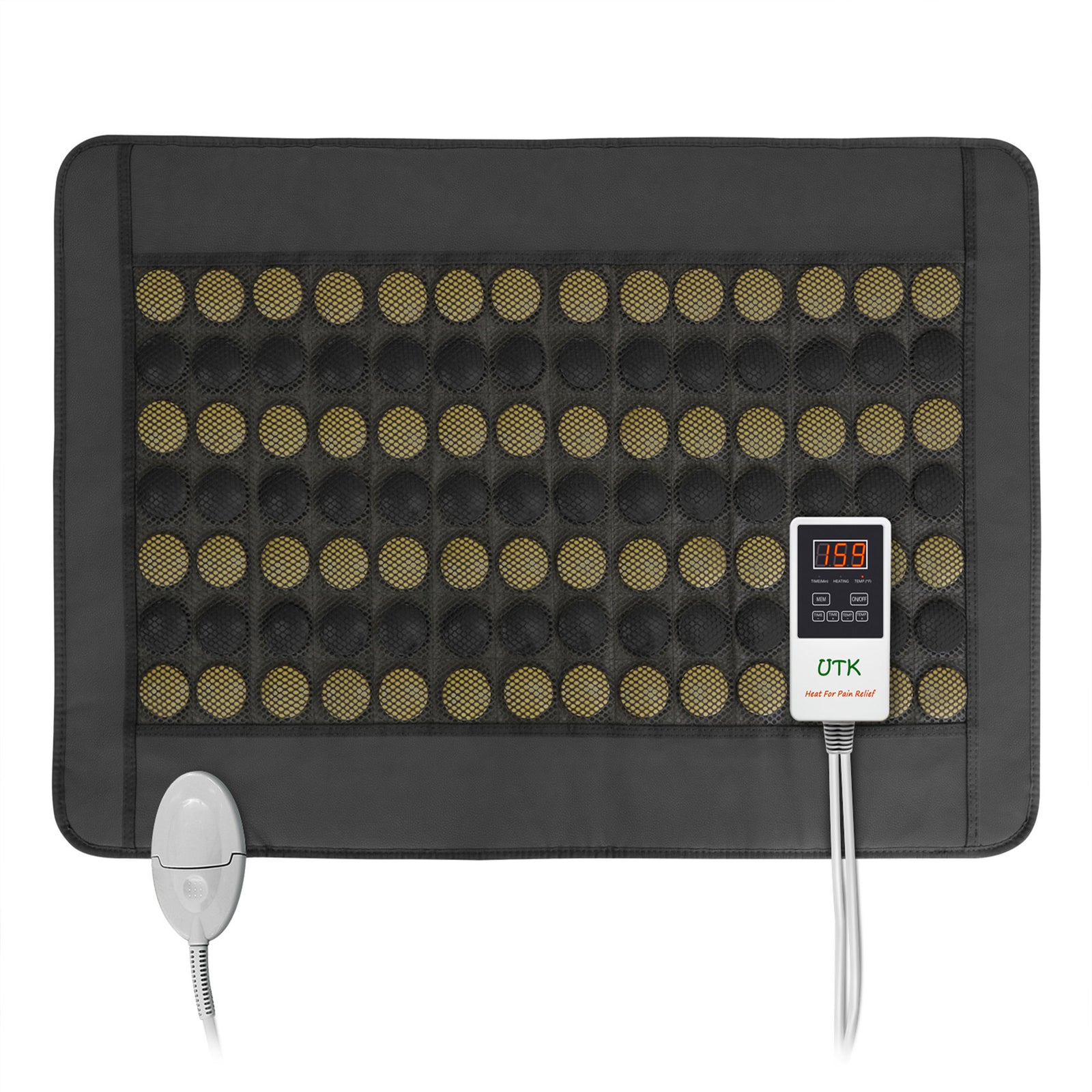 UTK 21 x 31" Tourmaline Stone Infrared Relief Heating Mat w/Remote, Black (Used) - VMInnovations