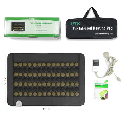 UTK 21 x 31" Tourmaline Stone Infrared Relief Heating Mat w/Remote, Black (Used) - VMInnovations