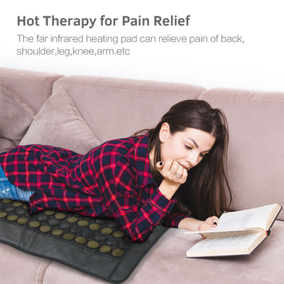 UTK 21 x 31" Tourmaline Stone Infrared Relief Heating Mat w/Remote, Black (Used) - VMInnovations