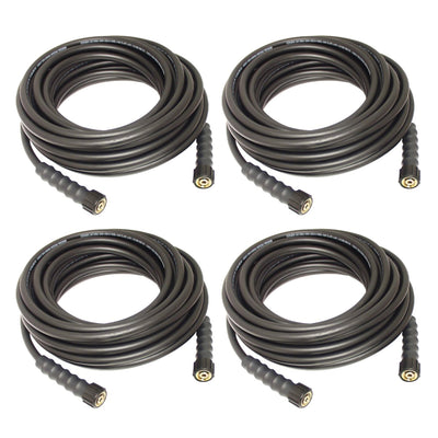 Apache 5/16 Inch 3700 psi Thermoplastic Pressure Washer Hose, Black (4 Pack) - VMInnovations