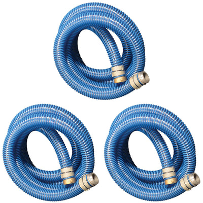 Apache 98106501 2 Inch Diameter 20 Foot PVC Flexible Pool Hose, Blue (3 Pack)