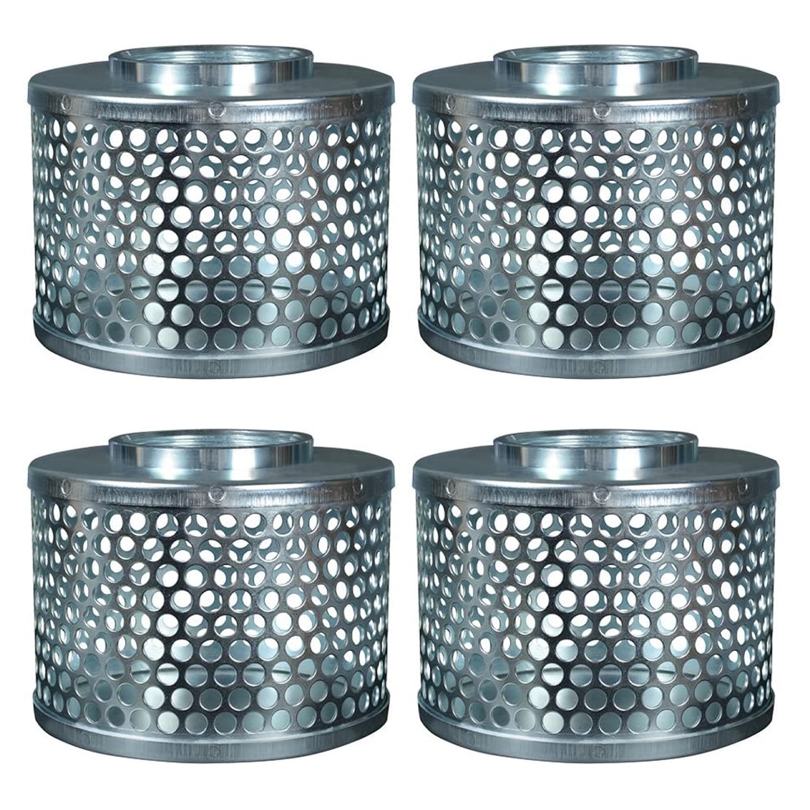 Apache 70001500 Rust-Resistant Plated Steel Suction Strainer, Silver (4 Pack) - VMInnovations